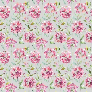 pink botanical cotton fabric from Voyage Maison