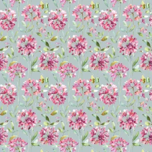 pink botanical cotton fabric from Voyage Maison