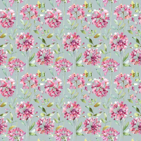 Clovelly Fabric - Slate by pink botanical cotton fabric from Voyage Maison