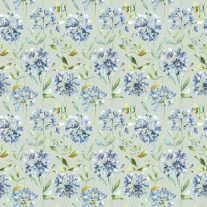 green botanical cotton fabric from Voyage Maison