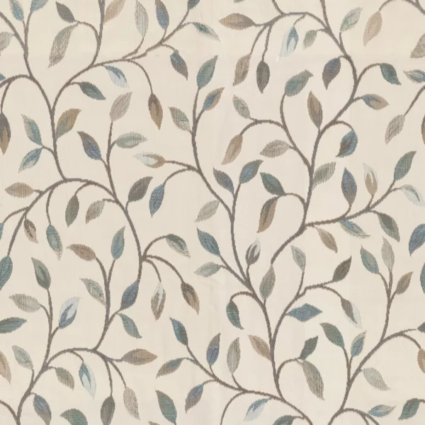 Cervino Fabric - Mineral by blue botanical jacquard fabric from Voyage Maison