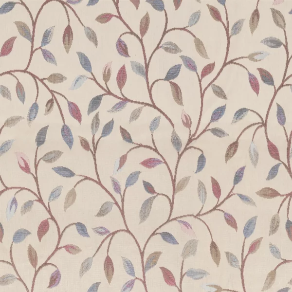 pink botanical jacquard fabric from Voyage Maison