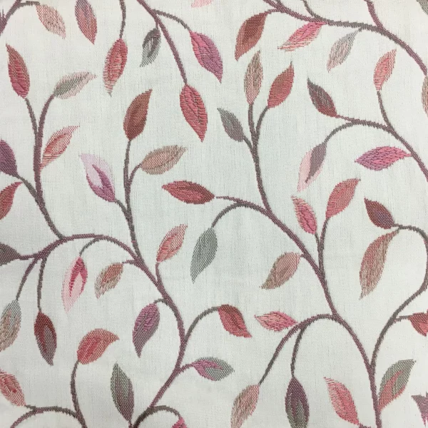 Cervino Fabric - Melba by pink botanical jacquard fabric from Voyage Maison