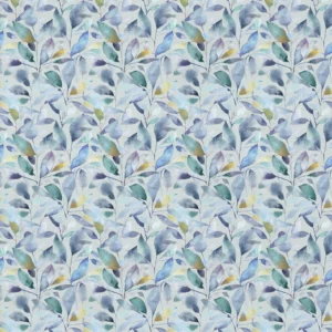 blue botanical cotton fabric from Voyage Maison
