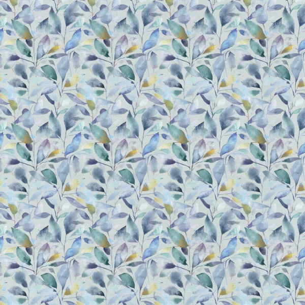 Brympton Fabric - Pacific by blue botanical cotton fabric from Voyage Maison