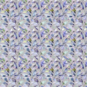 purple botanical cotton fabric from Voyage Maison