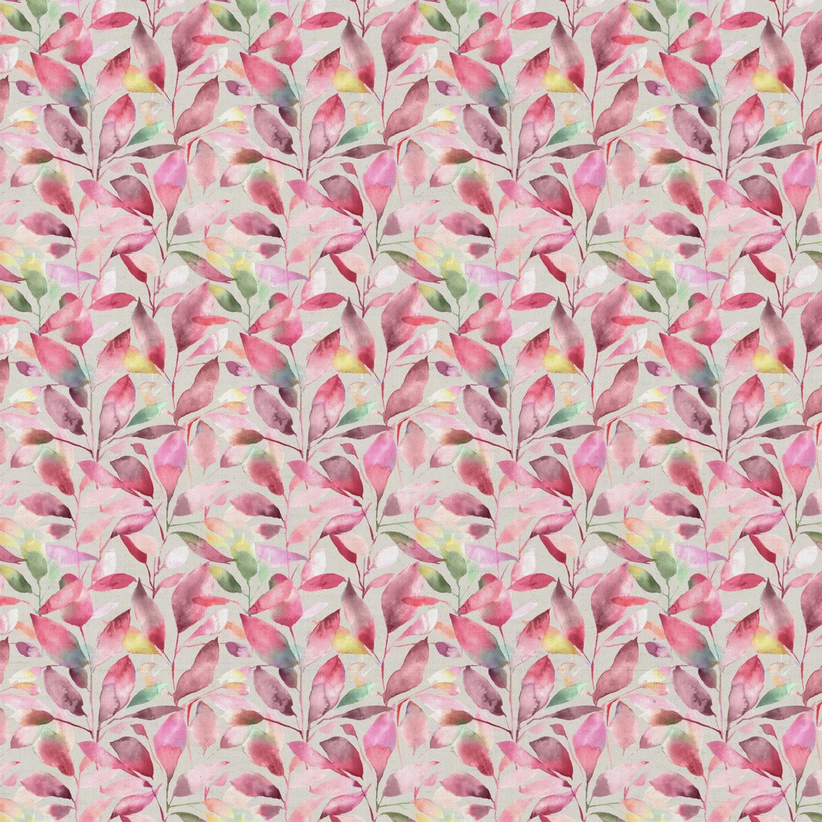 Brympton Fabric - Raspberry by pink botanical cotton fabric from Voyage Maison