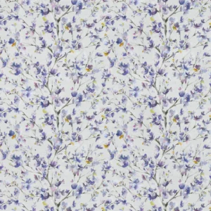 purple botanical cotton fabric from Voyage Maison