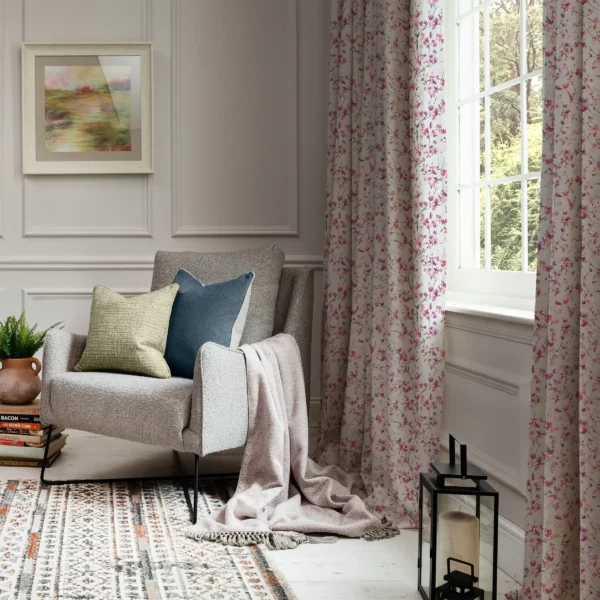 Belsay Fabric - Raspberry / Sand from