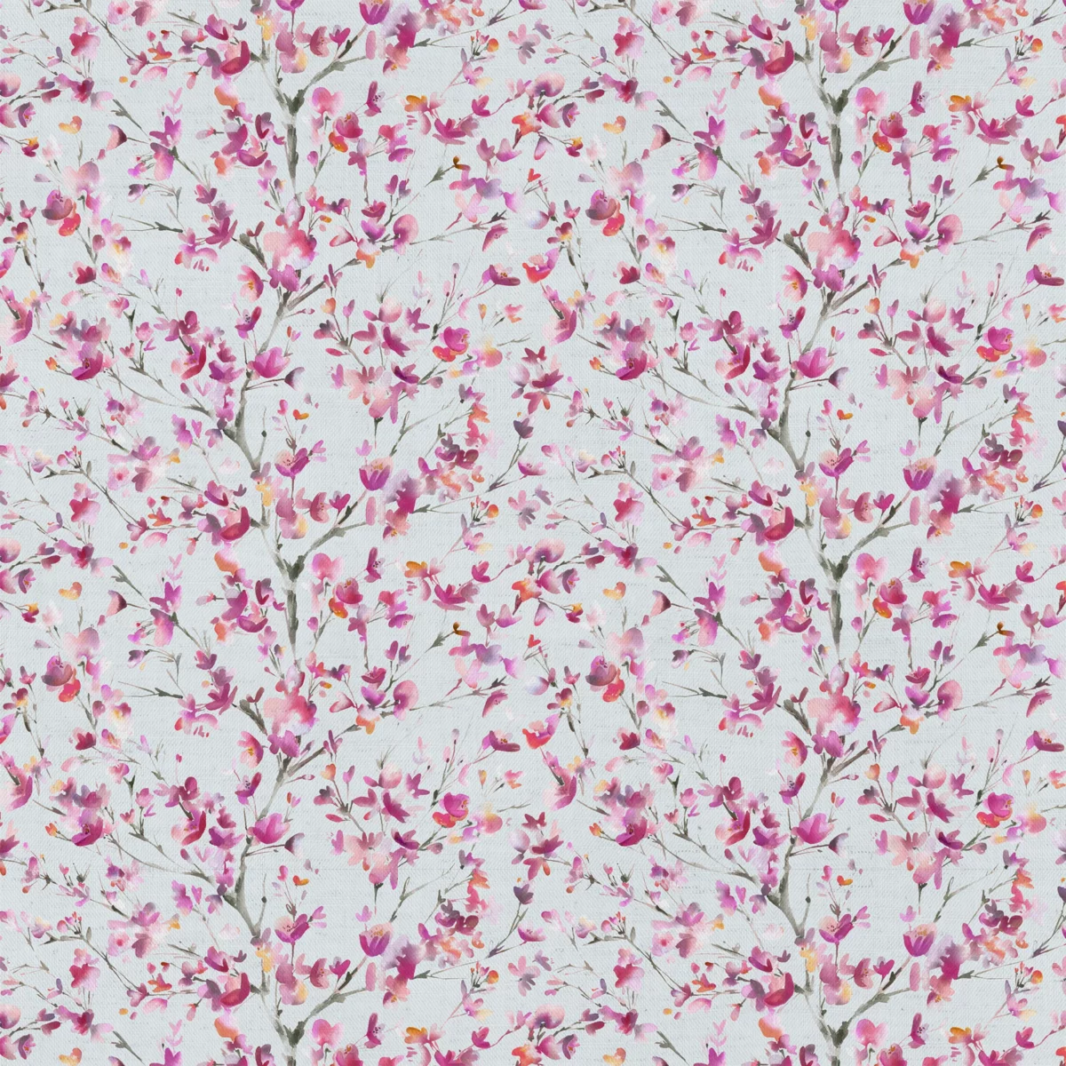 Belsay Fabric - Peony / Dove by pink botanical cotton fabric from Voyage Maison