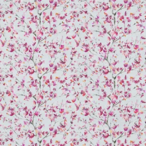 pink botanical cotton fabric from Voyage Maison