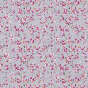 blue botanical cotton fabric from Voyage Maison