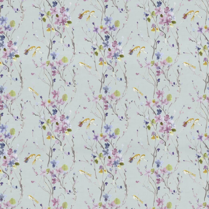 Armathwaite Fabric - Violet / Duckegg swatch