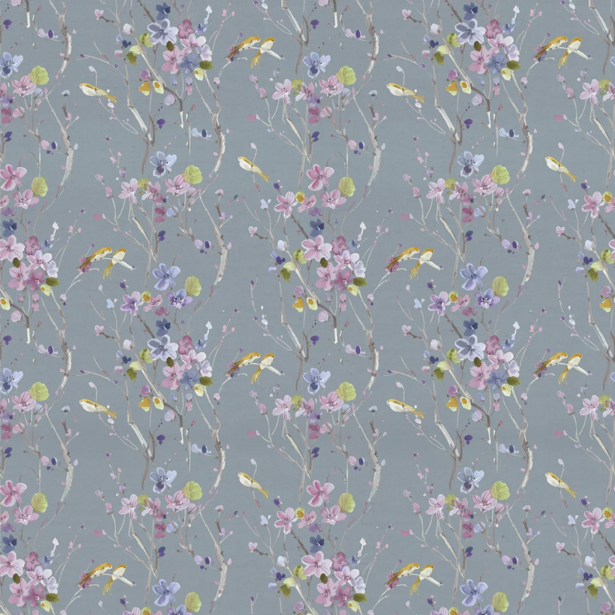 Armathwaite Fabric - Violet / Slate by black-grey animal cotton fabric from Voyage Maison