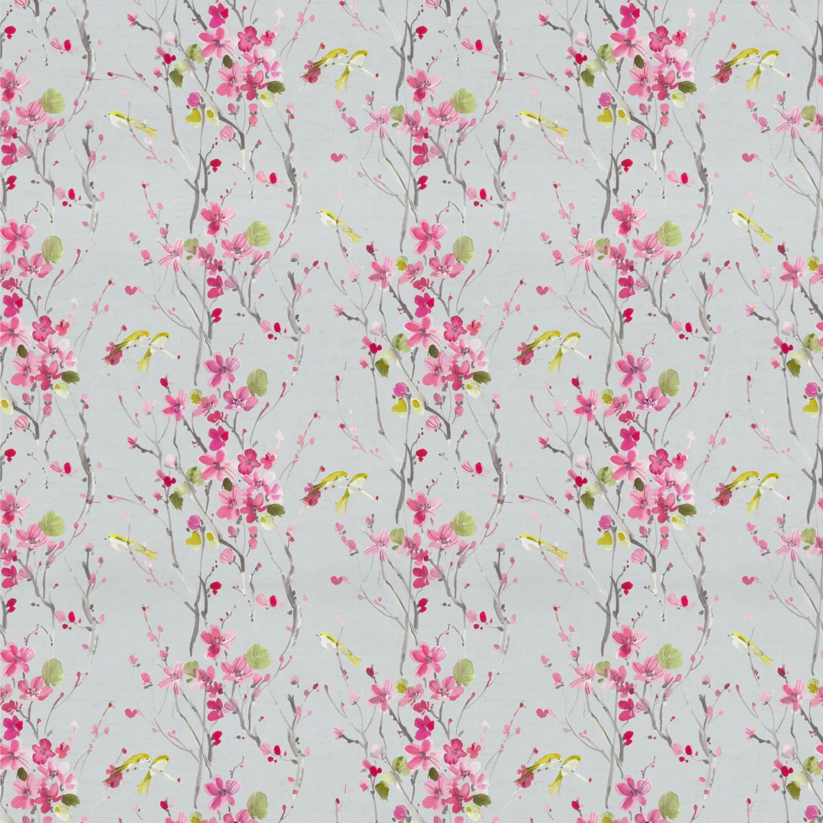 Armathwaite Fabric - Blossom / Silver by pink animal cotton fabric from Voyage Maison
