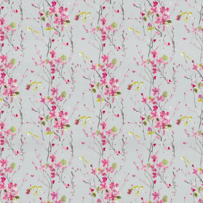 Armathwaite Fabric - Blossom / Silver swatch