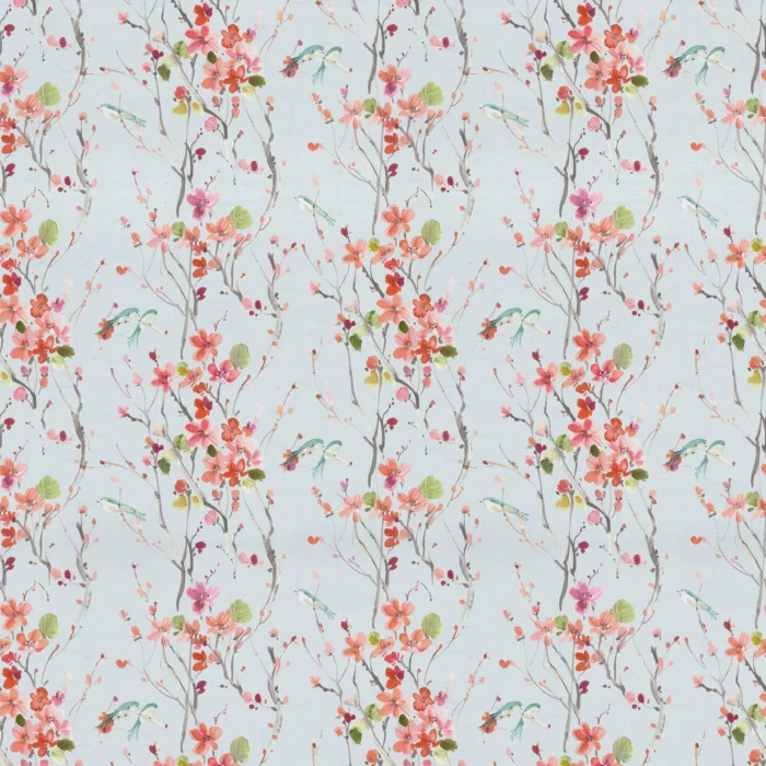 Armathwaite Fabric - Coral / Dove swatch