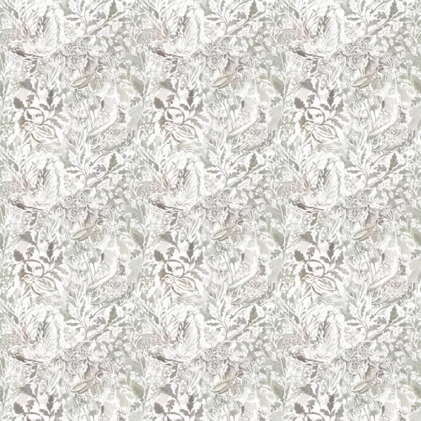 Rothesay Fabric - Nut by black-grey animal cotton fabric from Voyage Maison
