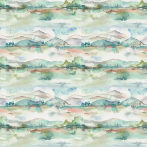 multicolour botanical cotton fabric from Voyage Maison