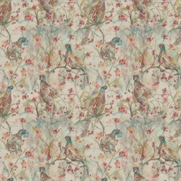 Blackberry Row Fabric - Linen by multicolour animal cotton fabric from Voyage Maison