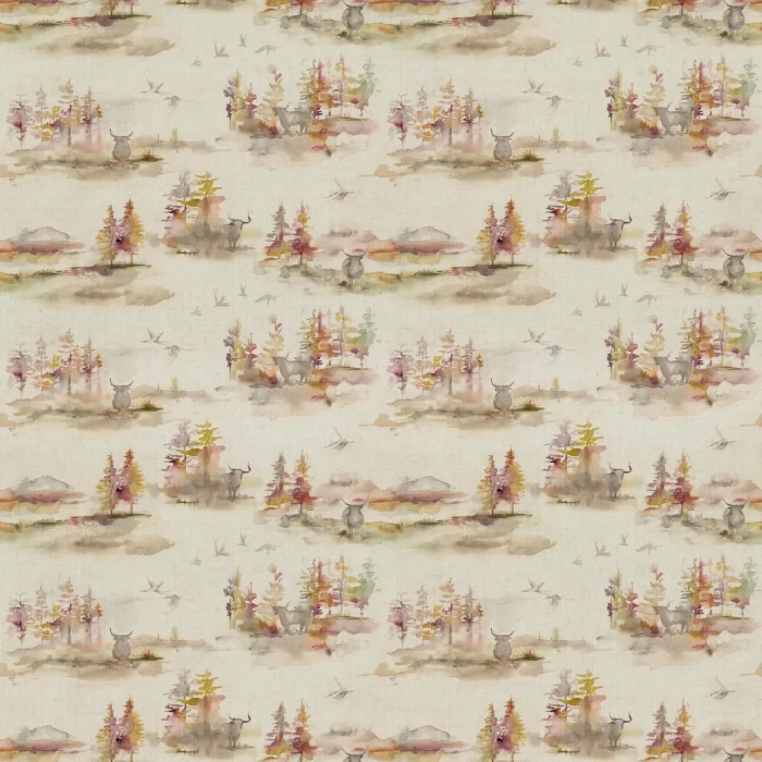 Caledonian Forest Fabric - Linen Plum swatch