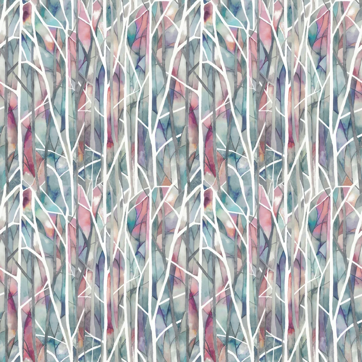 Woodbury Fabric - Pomegranate by multicolour botanical printed fabric from Voyage Maison