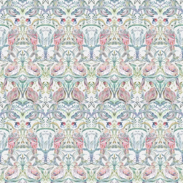 Netherton Fabric - Loganberry by multicolour animal printed fabric from Voyage Maison