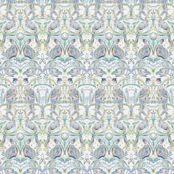 Netherton Fabric - Skylark by multicolour animal printed fabric from Voyage Maison