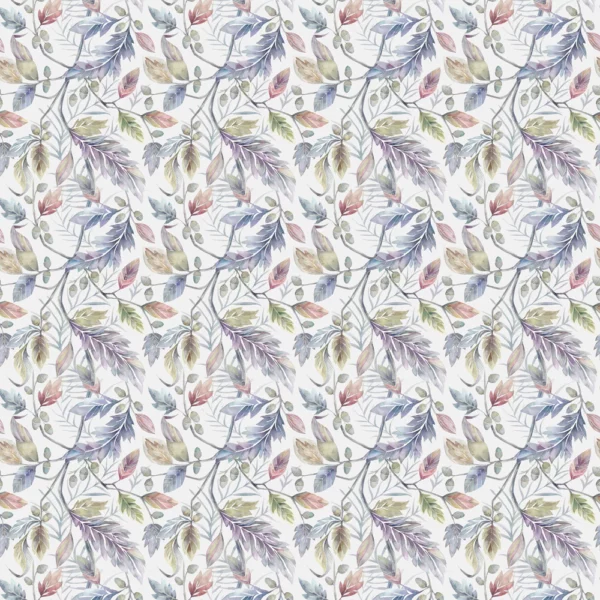 Danbury Fabric - Loganberry by multicolour botanical printed fabric from Voyage Maison