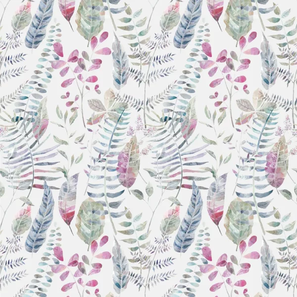 Kenton Fabric - Loganberry by multicolour botanical printed fabric from Voyage Maison