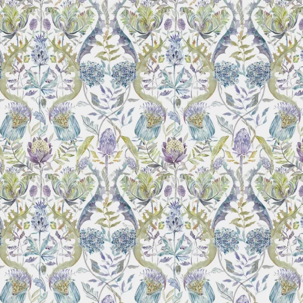 Colscott Fabric - Skylark by multicolour botanical printed fabric from Voyage Maison