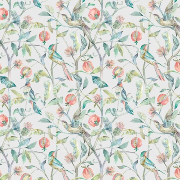 Colyford Fabric - Pomegranate by multicolour animal printed fabric from Voyage Maison
