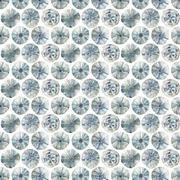 Sea Urchins Fabric - Slate by black-grey animal cotton fabric from Voyage Maison
