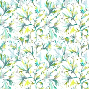green botanical cotton fabric from Voyage Maison