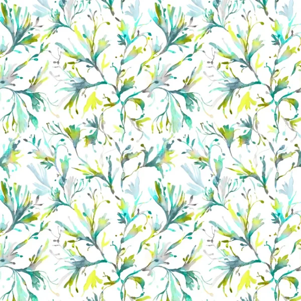 green botanical cotton fabric from Voyage Maison