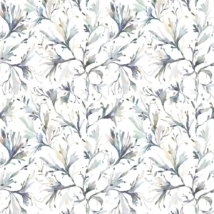 black-grey botanical cotton fabric from Voyage Maison
