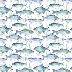 blue animal cotton fabric from Voyage Maison