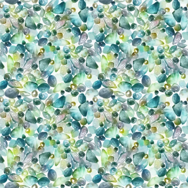Pebble Shores Fabric - Kelpie by green misc cotton fabric from Voyage Maison