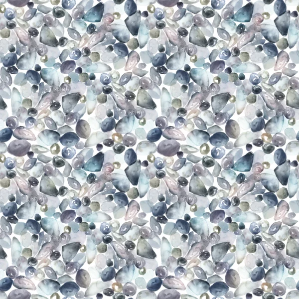 Pebble Shores Fabric - Slate by black-grey misc cotton fabric from Voyage Maison