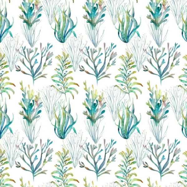 Coral Reef Fabric - Kelpie by multicolour botanical cotton fabric from Voyage Maison
