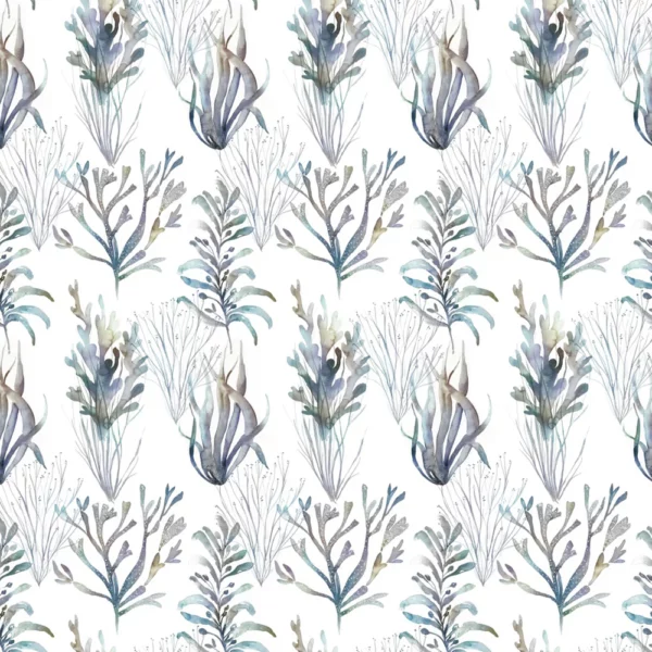 Coral Reef Fabric - Slate by multicolour botanical cotton fabric from Voyage Maison