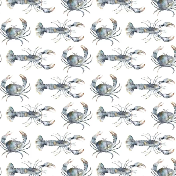 Crustaceans Fabric - Slate by black-grey animal cotton fabric from Voyage Maison