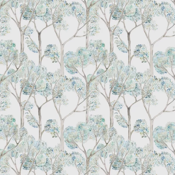 Nippon Fabric - Linen Emerald by green botanical printed fabric from Voyage Maison