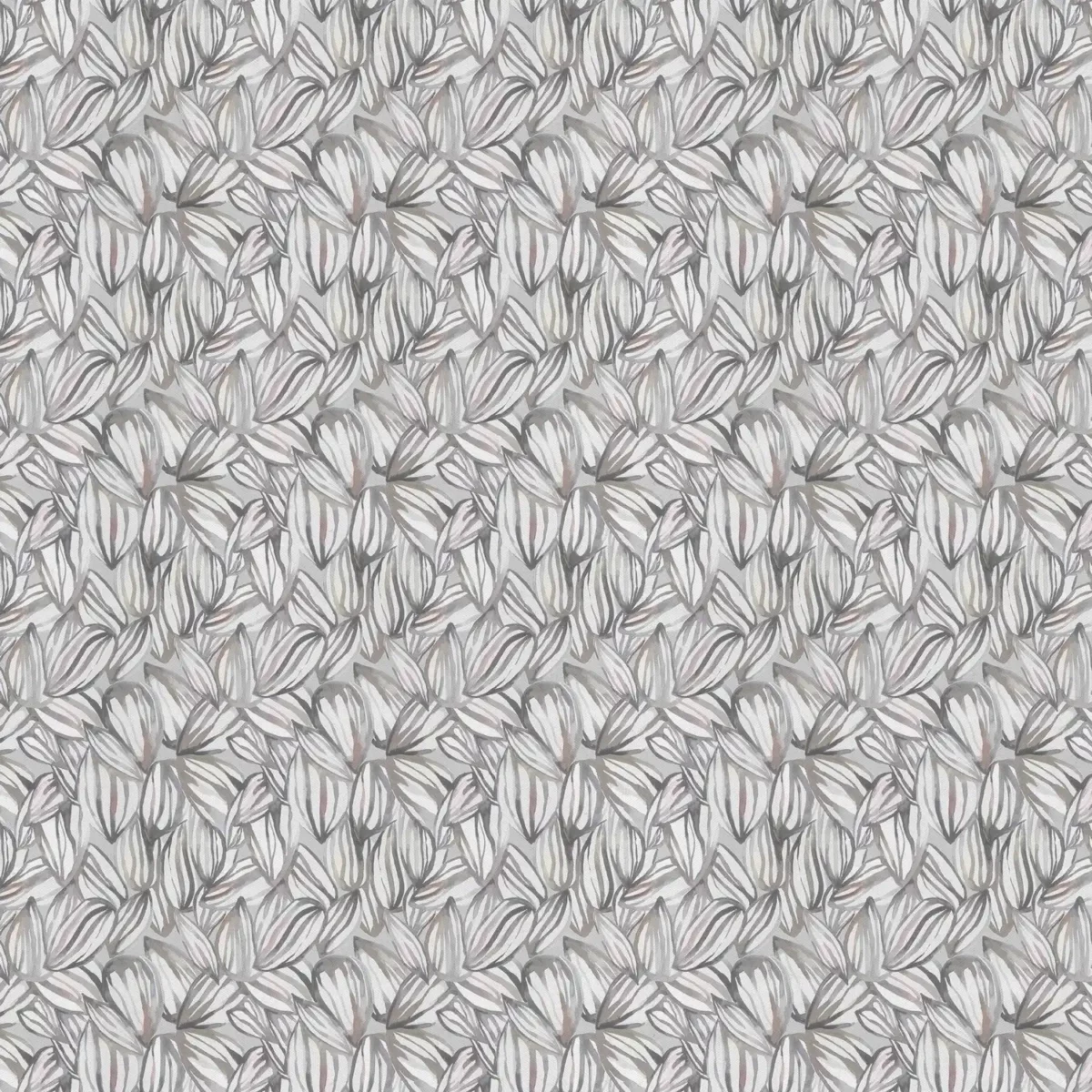 black-grey botanical printed fabric from Voyage Maison