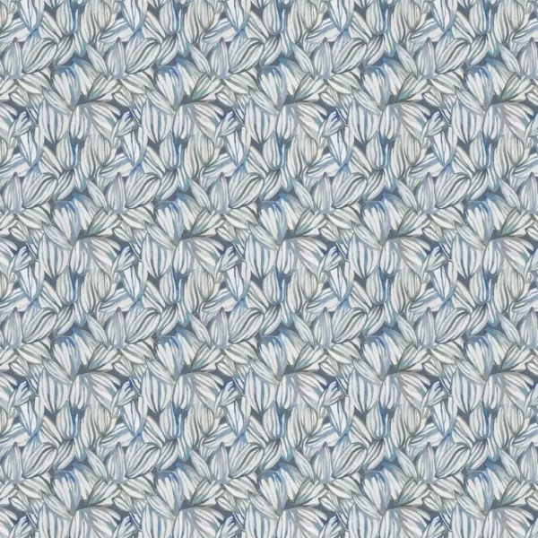 Topia Fabric - Cobalt by blue botanical printed fabric from Voyage Maison