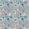 black-grey botanical cotton fabric from Voyage Maison