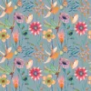 blue botanical cotton fabric from Voyage Maison
