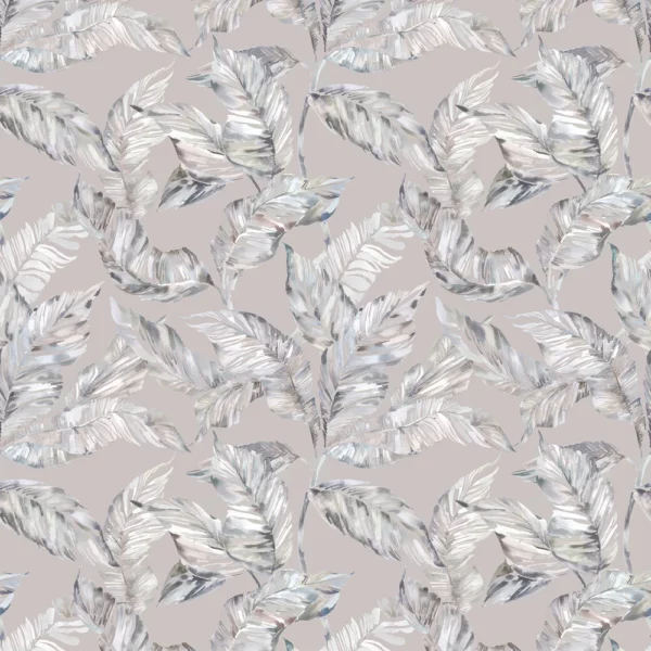 black-grey botanical printed fabric from Voyage Maison