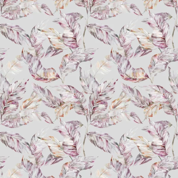 Mizuna Fabric - Tourmaline by purple botanical printed fabric from Voyage Maison