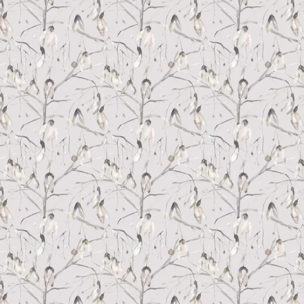 black-grey botanical printed fabric from Voyage Maison